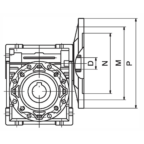 NMRV 40 71B5 Motor Input Flange R Ametric